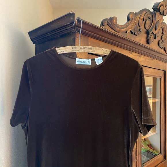 Merona Vintage Brown Velvet Dress - Picture 3 of 6